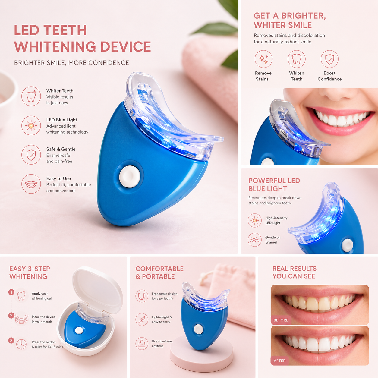 Aureli- Blue Light Tooth Whitening Dental Bleaching LED