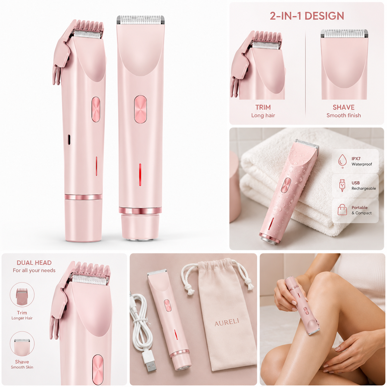 Aureli- 2-in-1  Hair Trimmer Electric Razor